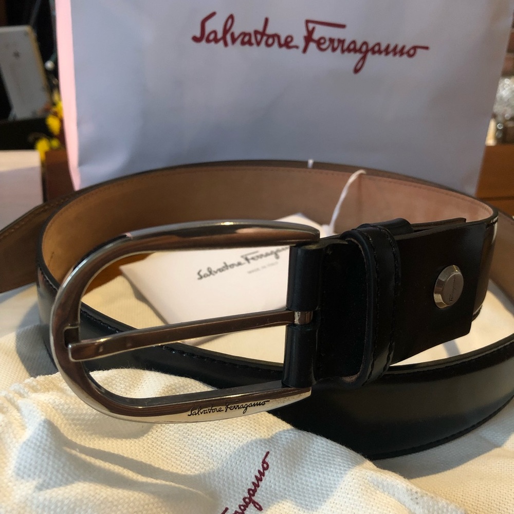 Back in Stock- Salvatore Ferragamo Black Belt